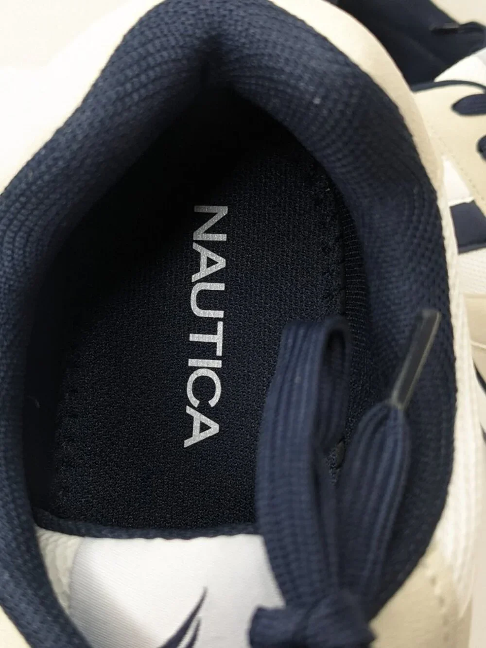 Nautica Outfall 3 Casual Lace-up Sneakers Beige White Navy Men's 10.5